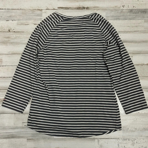 Columbia Gray Striped Top Unbearable Bear Graphic 3/4 Raglan Sleeves Size Small - Picture 9 of 10